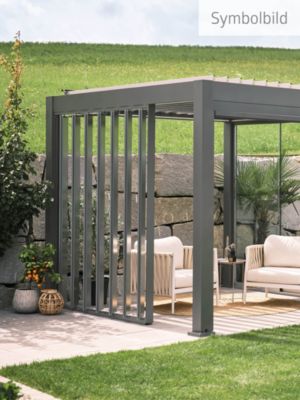 Paroi latérale à lamelles 3m gris quartz pour pergola Biohort