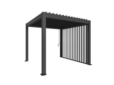 Paroi latérale à lamelles pour pergola 4m gris Biohort