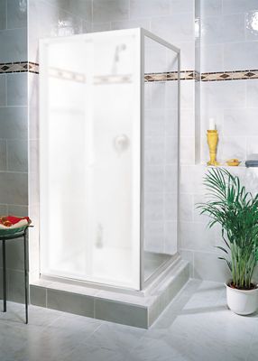 Paroi latérale fixe pour porte de douche coulissante l.80 x H.185 cm, verre transparent, profilé alu-argenté, Schulte Impériale