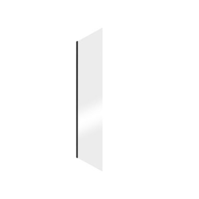 Paroi latérale fixe pour porte de douche coulissante l.80xH.200cm, verre transparent anticalcaire 8mm, profilé noir, Schulte NewStyle