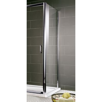 Paroi latérale fixe pour porte de douche l.90 x H.200 cm, verre transparent anticalcaire, profilé chromé, Schulte Imperiale