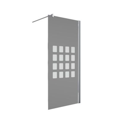 Paroi latérale fixe pour porte de douche pivotante l.80xH.190cm, verre transparent 5mm, décor Cubic anthracite, profilé chromé, Schulte NewStyle