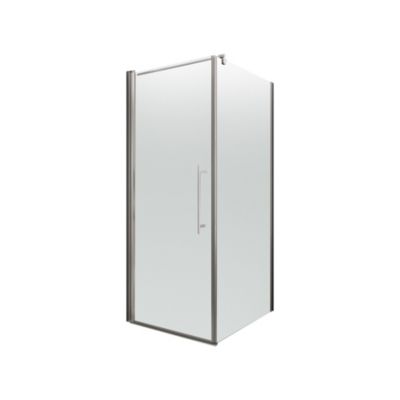 Paroi latérale fixe pour porte de douche pivotante l.90xH.193cm, verre transparent anticalcaire 5mm, décor Brume, profilé chromé, Schulte NewStyle