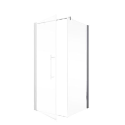 Paroi latérale fixe pour portes de douche battantes 80 cm NewStyle Schulte  verre transparent anticalcaire profilé noir