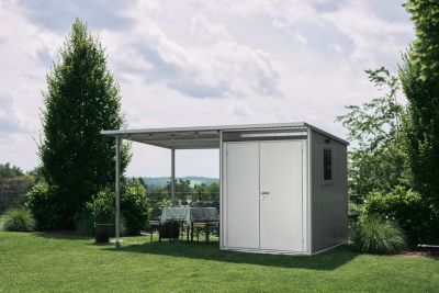 Paroi latérale pour auvent Biohort en acier galvanisé gris pour abris de jardin AvantGarde A4 A8 Q