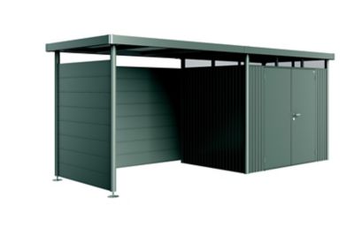 Paroi latérale pour auvent taille S et L Biohort en métal coloris gris quartz métallique pour abris de jardin série HighLine H2