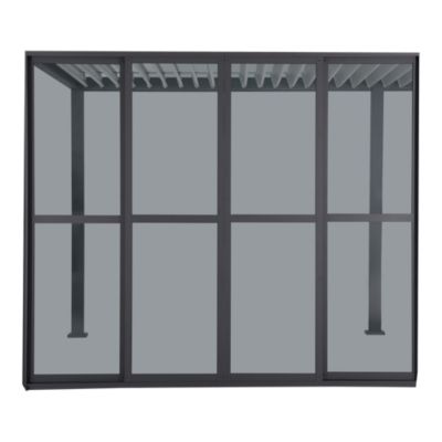 Paroi vitrée coulissante pour pergola Breva 3 x 3 m gris foncé