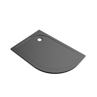 Parois de douche avec receveur accès d'angle 80 x 120 cm, gauche, portes coulissantes, profilés noir, GoodHome Ledava