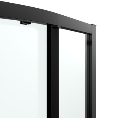 Parois de douche avec receveur accès d'angle 80 x 120 cm, gauche, portes coulissantes, profilés noir, GoodHome Ledava