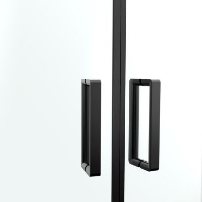 Parois de douche avec receveur accès d'angle 80 x 120 cm, gauche, portes coulissantes, profilés noir, GoodHome Ledava