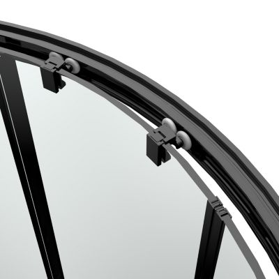 Parois de douche avec receveur accès d'angle 80 x 120 cm, gauche, portes coulissantes, profilés noir, GoodHome Ledava