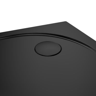 Parois de douche avec receveur accès d'angle 80 x 120 cm, gauche, portes coulissantes, profilés noir, GoodHome Ledava