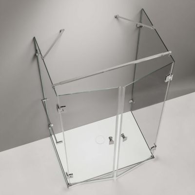 Parois de douche DELUXE, forme en U centre du mur NANO EX412 - 90x90x195cm