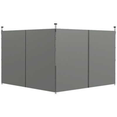 Parois latérales de rechange barnum panneaux latéraux pour tonnelle 3 x 3 ou 3 x 6 m - lot de 2 pièces - gris foncé