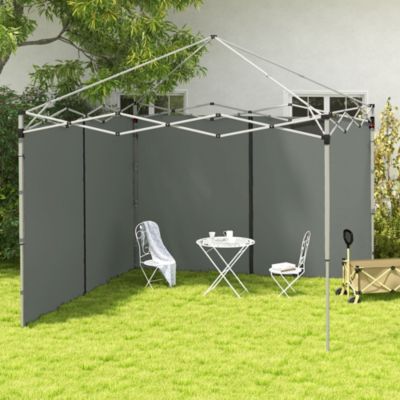 Parois latérales de rechange barnum panneaux latéraux pour tonnelle 3 x 3 ou 3 x 6 m - lot de 2 pièces - gris foncé