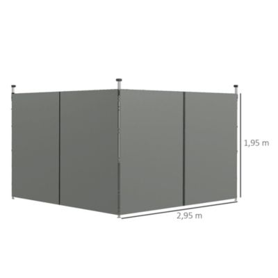 Parois latérales de rechange barnum panneaux latéraux pour tonnelle 3 x 3 ou 3 x 6 m - lot de 2 pièces - gris foncé