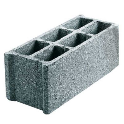 Parpaing creux B40 en béton L.500 x l.200 x H.250 mm