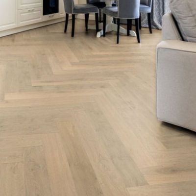 Parquet Bâton Rompu Chêne contrecollé verni brossé Pr Bis Invisible Nottingham 125x15X600mm - 4mm de couche d'usure