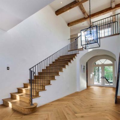 Parquet Bâton Rompu Chêne contrecollé verni brossé Rustique Naturel Oxford 125x15X600mm - 4mm de couche d'usure