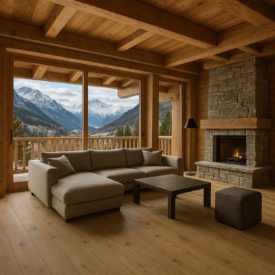 Parquet contrecollé Chêne naturel - Lame droite - Huilé - Effet brut - 2200x260x15mm