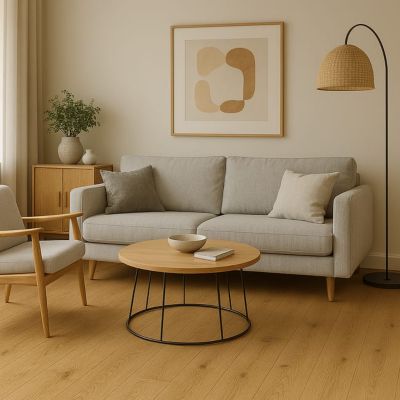 Parquet contrecollé Chêne naturel - Lame droite - Huilé - Lissé Doux - 1900x190x14mm