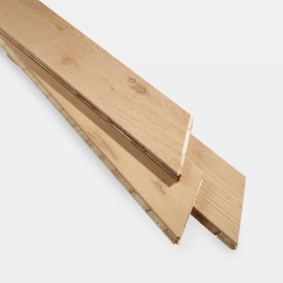 Parquet contrecollé à coller point de hongrie en chêne GoodHome Eslov finition vernis mat coloris naturel L.54 x l.9 x ép.1,4 cm