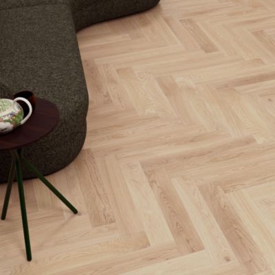 Parquet contrecollé clipsable aspect chêne huilé beige chaud mat l. 11 x L. 66 cm x ép. 14 mm, GoodHome, Lulea