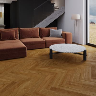 Parquet contrecollé clipsable aspect chêne vernis l.11 x L.66 cm x ép.14 mm GoodHome Skara