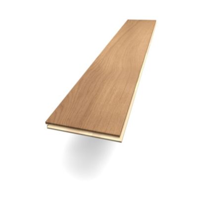 Parquet contrecollé clipsable bâton rompu en chêne marron rustique mat l.13,9 x L.80 cm x ép.14 mm