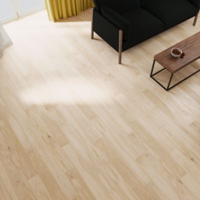Parquet contrecollé clipsable beige chaud mat l.13 x L.109,2cm x ép. 14mm GoodHome, Lulea