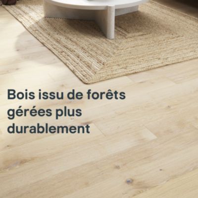 Parquet contrecollé clipsable Belve M en chêne verni blanc