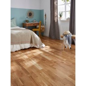 Parquet contrecollé clipsable Bishorn XXL en chêne verni aspect naturel