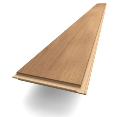 Parquet contrecollé clipsable en chêne beige rustique mat l. 13,9 x L.121 cm ép. 12 mm