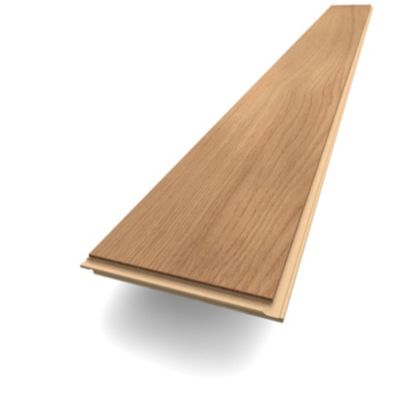 Parquet contrecollé clipsable en chêne beige rustique mat l.18,4 x L.121 cm x ép.12 mm