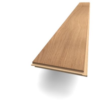 Parquet contrecollé clipsable en chêne blond mat l. 18,4 x L.121 cm ép. 14 mm