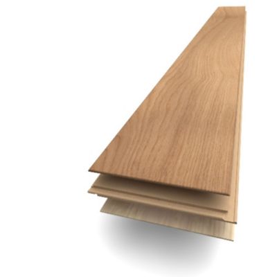 Parquet contrecollé clipsable en chêne blond mat l. 18,4 x L.121 cm ép. 14 mm