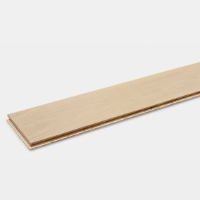 Parquet contrecollé clipsable en chêne GoodHome Isaberg finition huilée coloris naturel l.14,8 x ép.1,4 cm