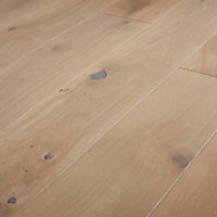 Parquet contrecollé clipsable en chêne GoodHome Mawson finition huilée coloris gris l.18 x ép.1,4 cm