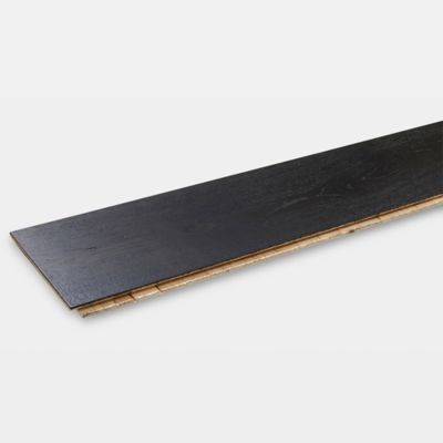 Parquet contrecollé clipsable en chêne GoodHome Oppland finition vernis satiné coloris noir l.19 x ép.1,4 cm