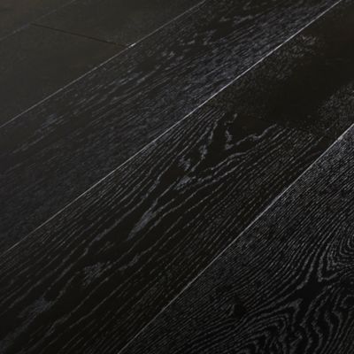 Parquet contrecollé clipsable en chêne GoodHome Oppland finition vernis satiné coloris noir l.19 x ép.1,4 cm