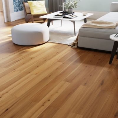 Parquet contrecollé clipsable en chêne verni blond rustique, Visby M
