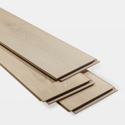 Parquet contrecollé clipsable Goodsir XL en chêne verni coloris naturel