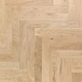 Parquet contrecollé clipsable Hilary bâtons rompus en chêne verni naturel