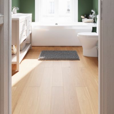 Parquet contrecollé clipsable Lulea L en chêne huilé naturel compatible pièces humides