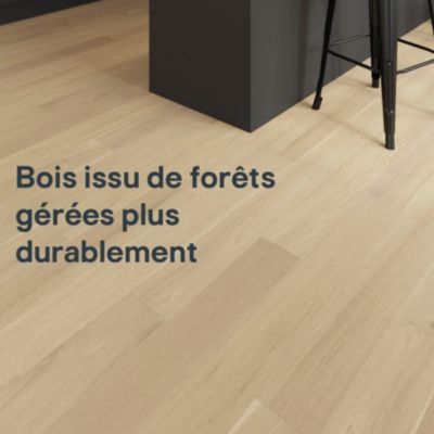 Parquet contrecollé clipsable Lulea L en chêne huilé naturel compatible pièces humides