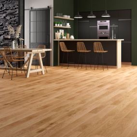 Parquet contrecollé clipsable Marigny L 119 cm en chêne français verni blond