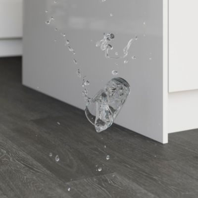 Parquet contrecollé clipsable Onshade L en chêne huilé gris compatible pièces humides