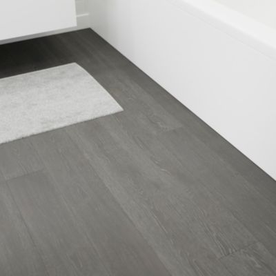 Parquet contrecollé clipsable Onshade L en chêne huilé gris compatible pièces humides