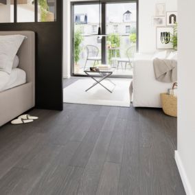 Parquet contrecollé clipsable Onshade M en chêne huilé gris