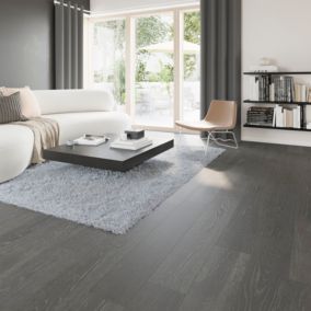 Parquet contrecollé clipsable Onshade XL en chêne huilé gris